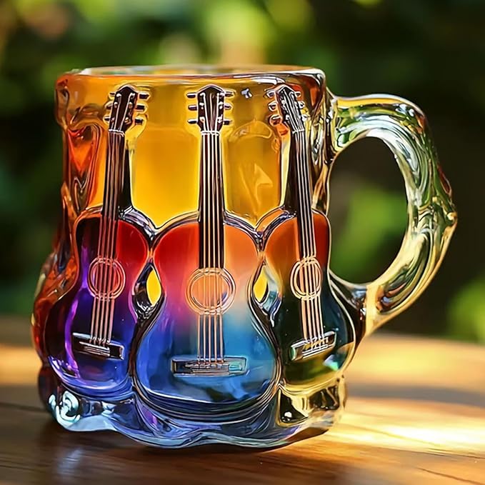 Tasse Faite à la Main avec Design 3D de Guitare