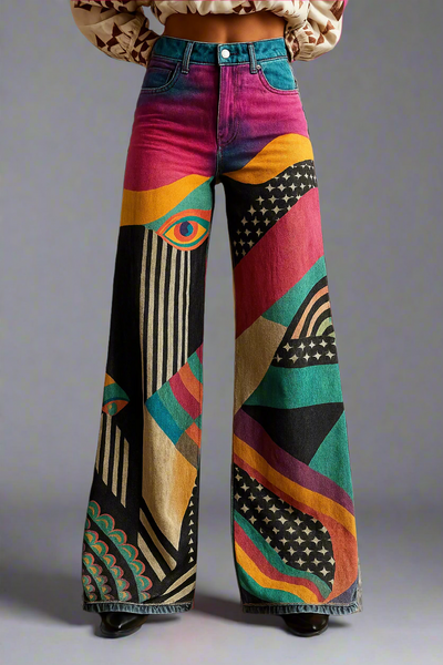 Sophia | Pantalons larges stylés avec graphique