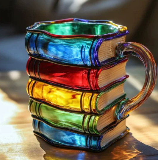 Tasse Colorée de Livre Faite à la Main