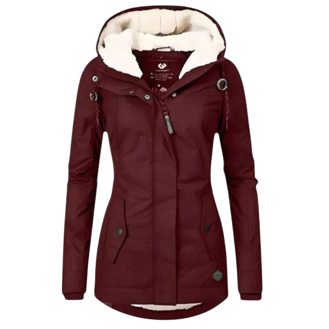 AlpiTech - Veste chaude et imperméable avec capuche pour femme