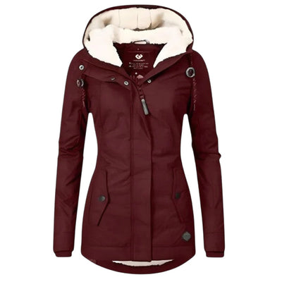 AlpiTech - Veste chaude et imperméable avec capuche pour femme