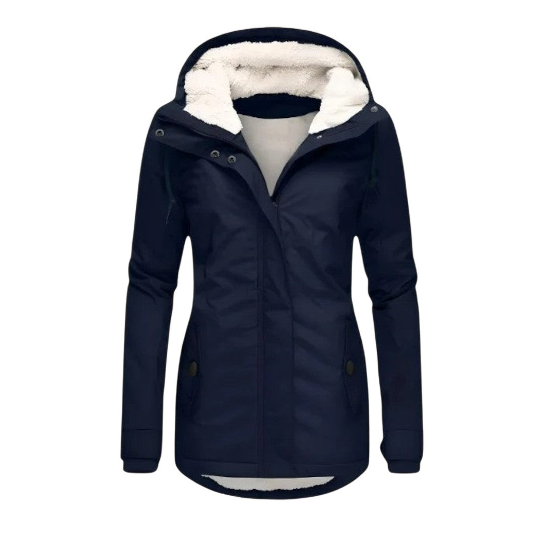 AlpiTech - Veste chaude et imperméable avec capuche pour femme
