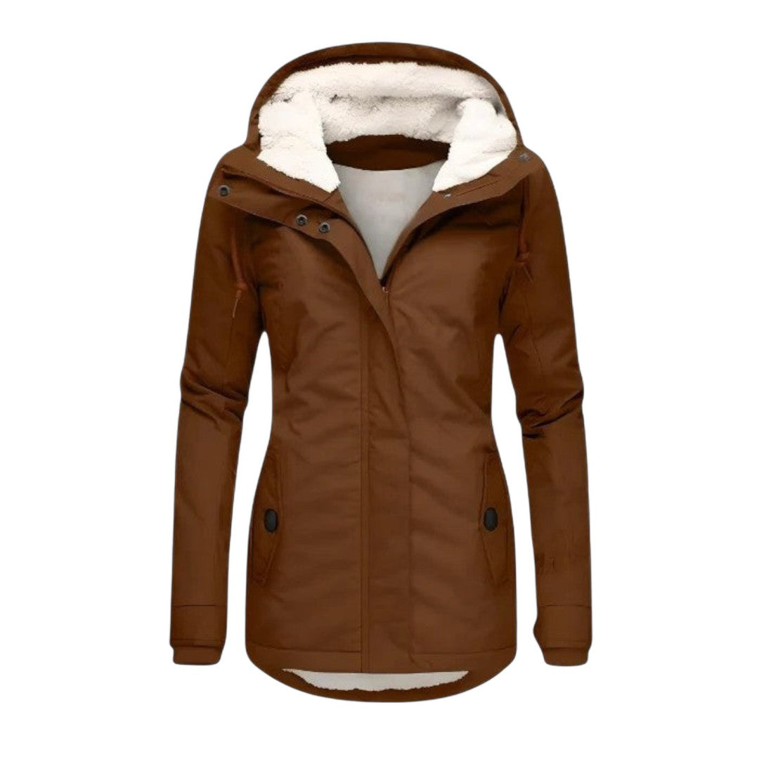 AlpiTech - Veste chaude et imperméable avec capuche pour femme