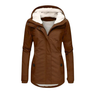 AlpiTech - Veste chaude et imperméable avec capuche pour femme