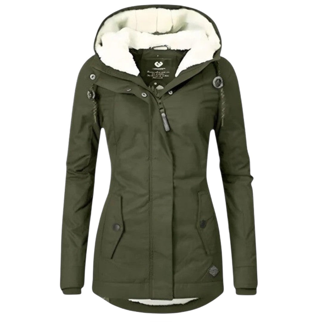 AlpiTech - Veste chaude et imperméable avec capuche pour femme