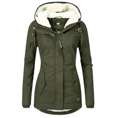 AlpiTech - Veste chaude et imperméable avec capuche pour femme