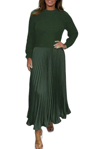 Claudia – Robe plissée avec pull