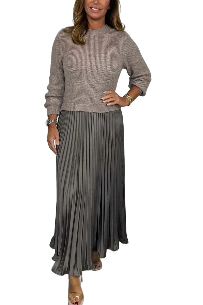 Claudia – Robe plissée avec pull