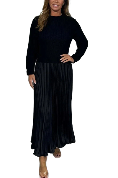 Claudia – Robe plissée avec pull