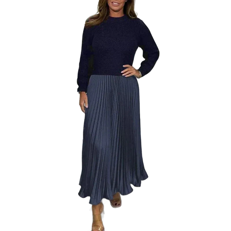 Claudia – Robe plissée avec pull